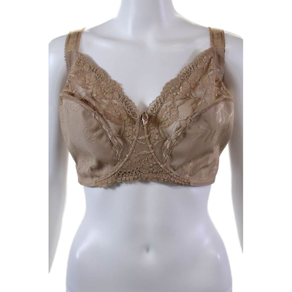 Simone Perele Womens Lace Under Wire Full Coverage Bra Beige Size 44 E